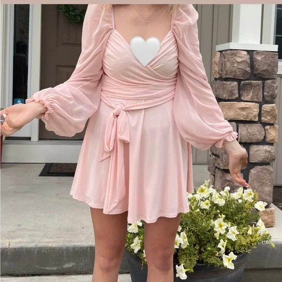 white christmas dresses Blush Pink A-line Spaghetti Straps Homecoming Dresses With Lace Appliques,  MH561 main image 0